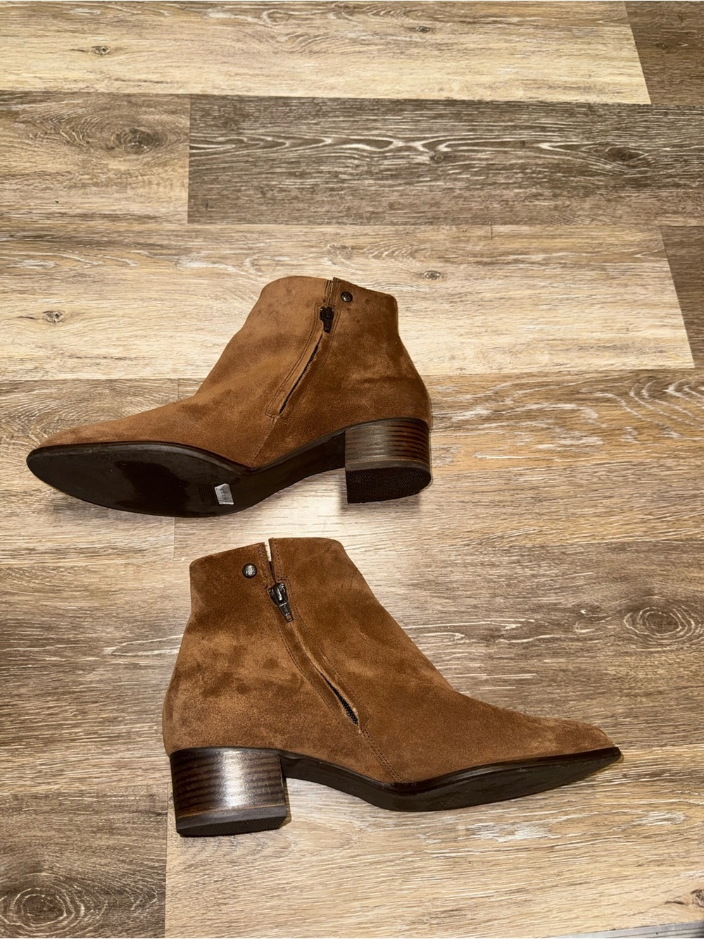Paul green suede block ankle heel bootie